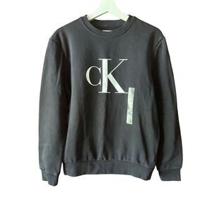 Calvin Klein Men's Black Fleece Crewneck Sweatshirt XS